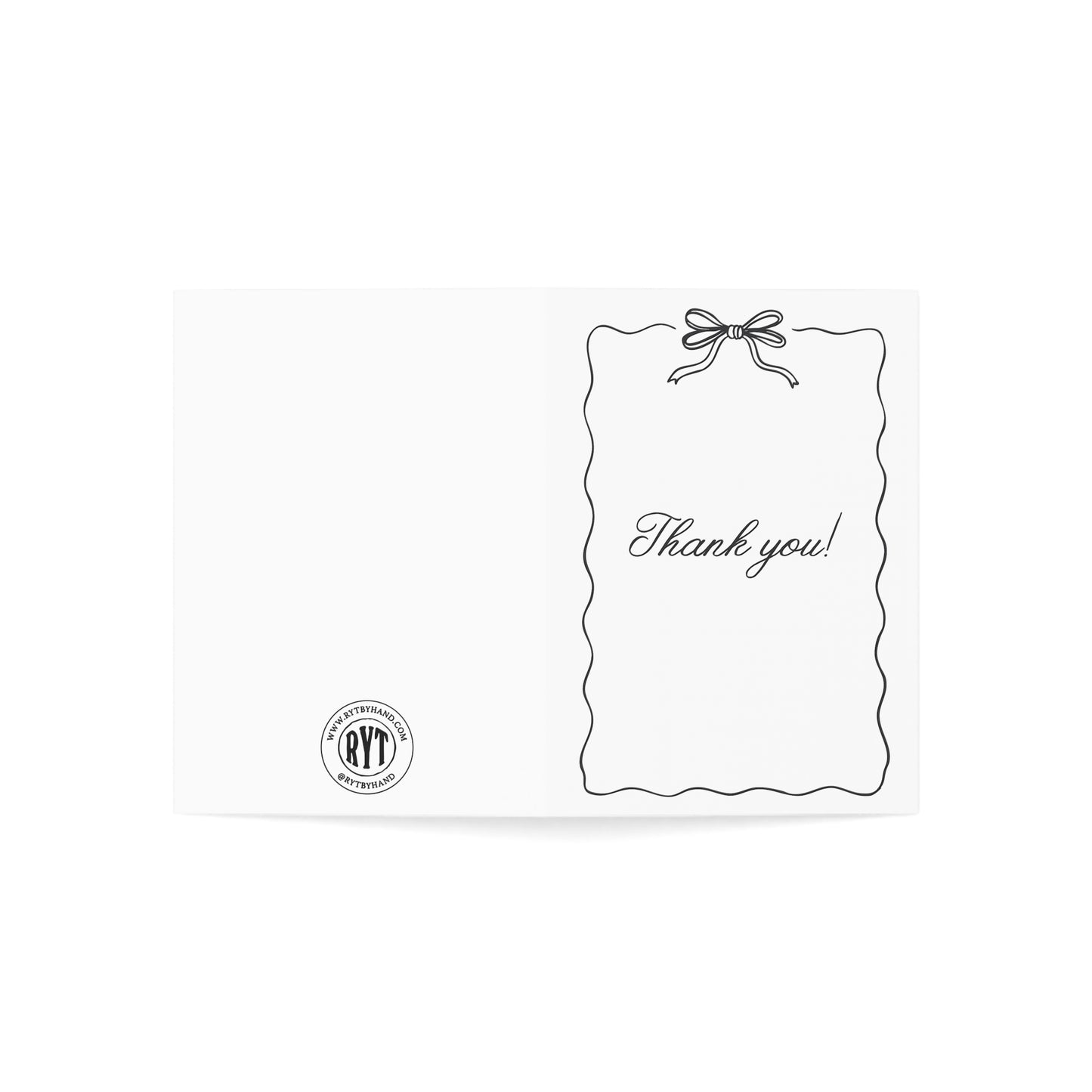 Thank You Greeting Cards — Elegant Bow Frame Note Cards (1/10/30/50 pcs)