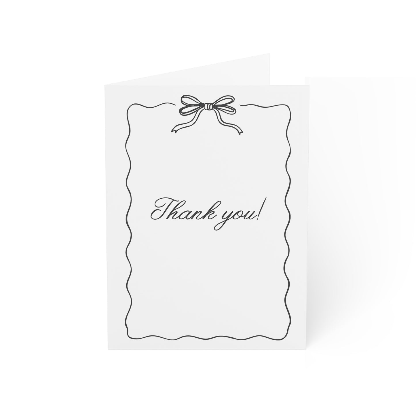 Thank You Greeting Cards — Elegant Bow Frame Note Cards (1/10/30/50 pcs)